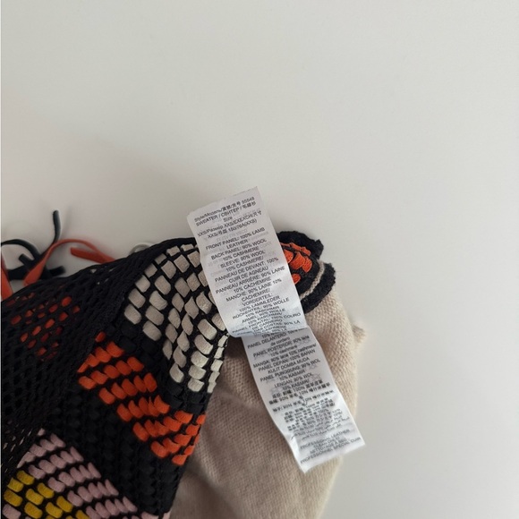 Tory Burch Womens XXS Beige Multicolor Chevron Fringe Knit Wool Cashmere Sweater - Picture 10 of 10